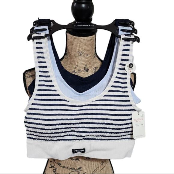 Lucky brand 3pk RIBBED Lounge Active Cozy Athletic Bras Bralettes SIZE 1X 2X New - Picture 1 of 12